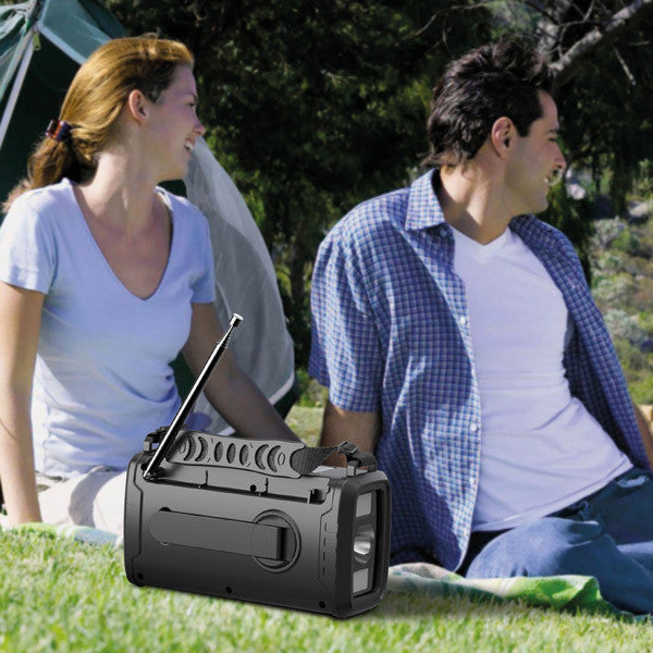 Nödradio powerbank 10 000 mAh Vevgenerator+solpanel