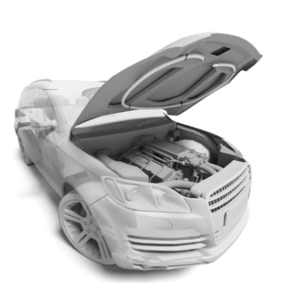 Blazecut T-serien brandsläckare monterad i ett bilmotorrum