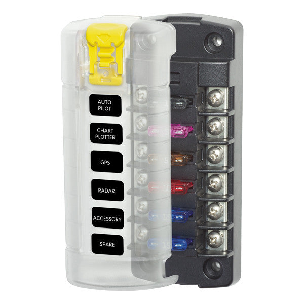 Blue Sea säkringshållare för 6 säkringar