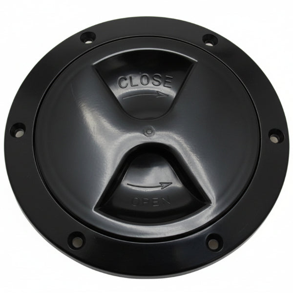 Inspection hatch with visible screw holes