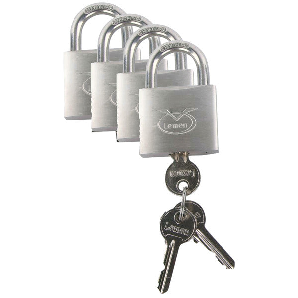 Padlock set of 4 with master keys