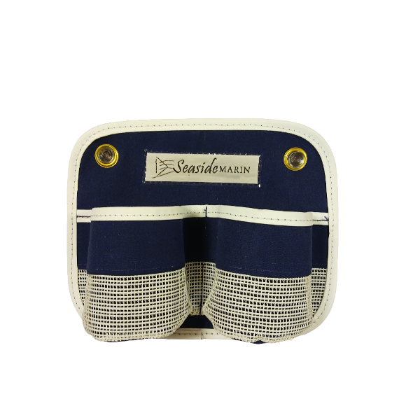 Seaside Marin cup holder in navy blue canvas fabric