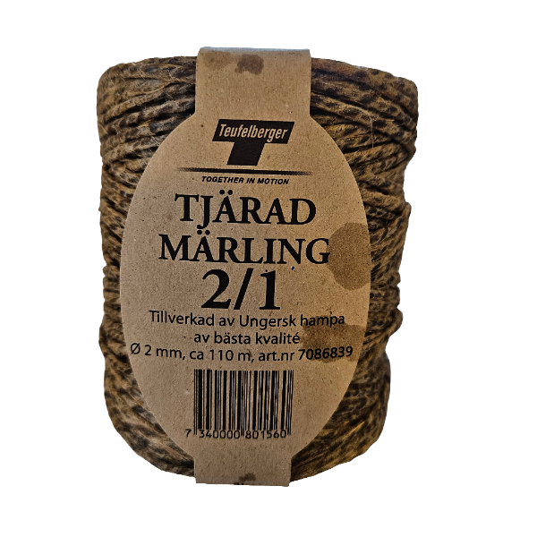 Tjärad märling/hampa 2mm 110m