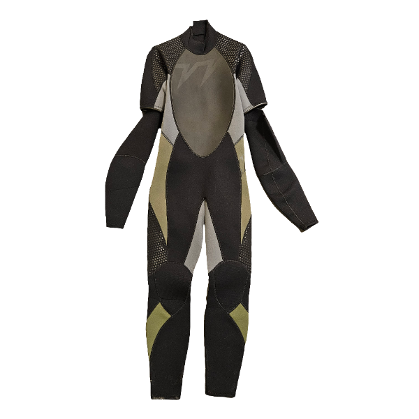 Våtdräkt Convertible 3/2 med avtagbara ärmar, visad som både fullängdsdräkt och shorty.