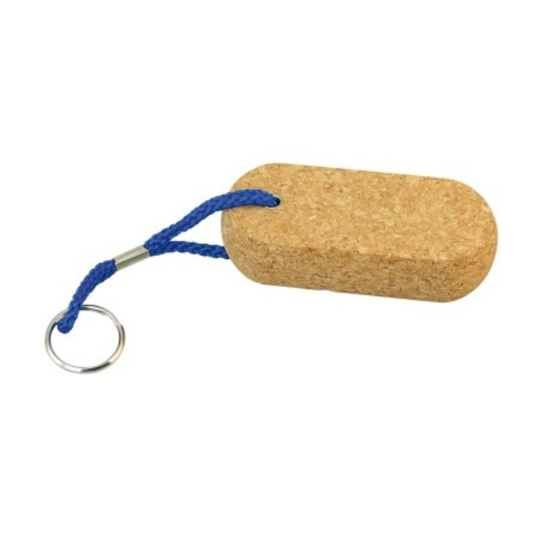 Floating oval cork key ring
