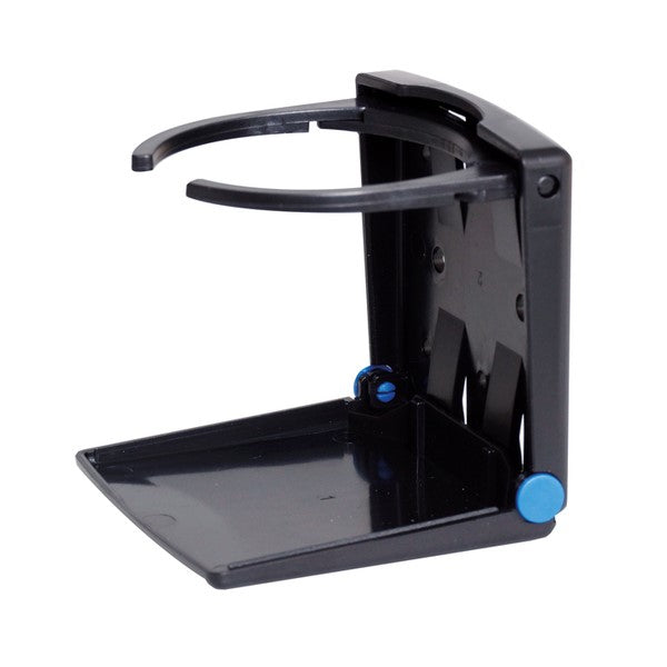 Foldable cup-bottle holder in black plastic