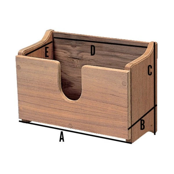 Kikarhållare i teak visar storlek