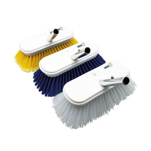 3 borstar i blå, vit och gul