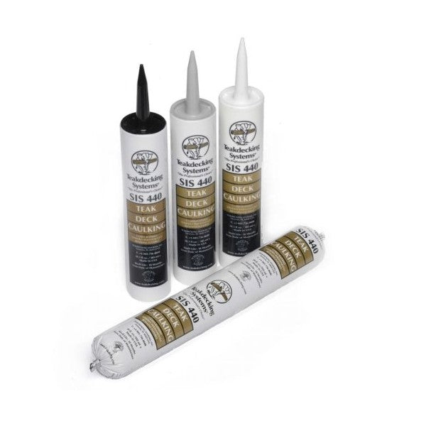 flera tuber med fogmassa från teak decking systems