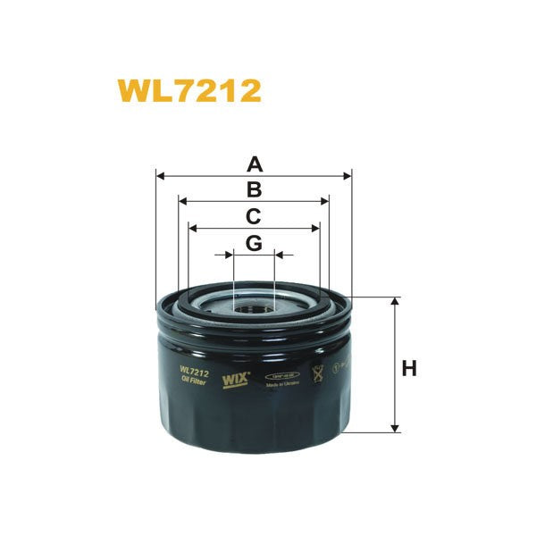 Oljefilter till Volvo Penta med mått