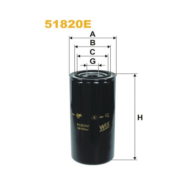 Oljefilter till Volvo Penta, med mått