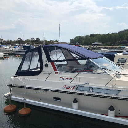 Aft canopy and softtop for Fjord 900 Dolphin manufactured by Seaside Marin