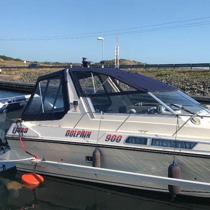 Aft canopy and softtop for Fjord 900 Dolphin manufactured by Seaside Marin