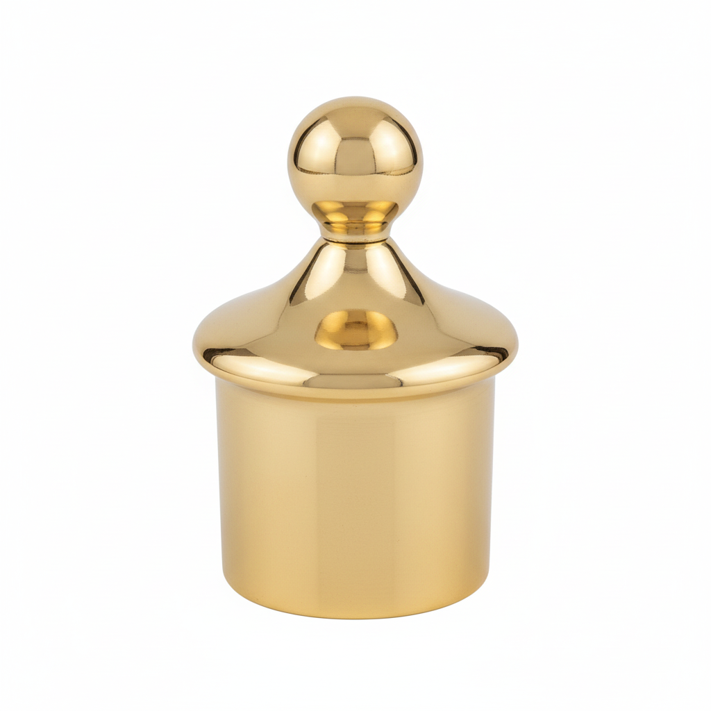 Ändbeslag kula i mässing till trappräcke