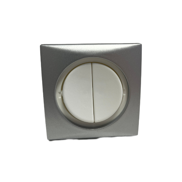 Båtsystem strömbrytare dubbel mattsilver