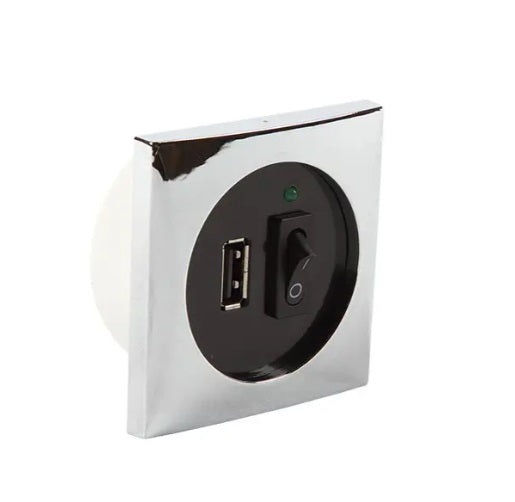 Båtsystem USB kontakt krom