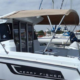 Akterkapell med löstagbara sidor till Jeanneau Merry Fisher 795 tillverkat av Seaside Marin