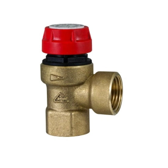 Köp en pålitlig säkerhetsventil med 1/2" invändig gänga, mässingshus och fjäder i rostfritt stål. Idealiskt för vätskor och neutrala gaser upp till 6 bar och 110 °C.