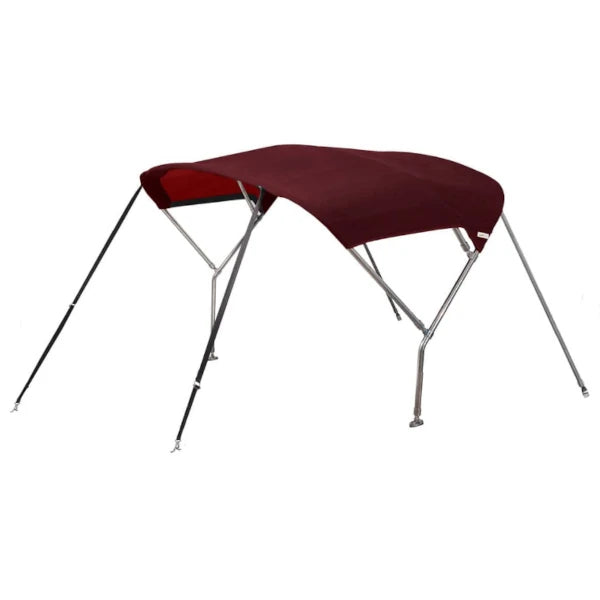Bimini top 3 rostfria bågar vinrött