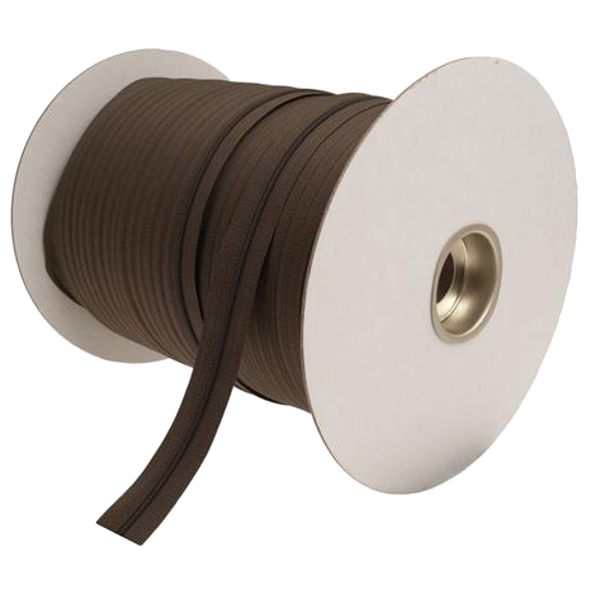 Rulle med brun dragkedja