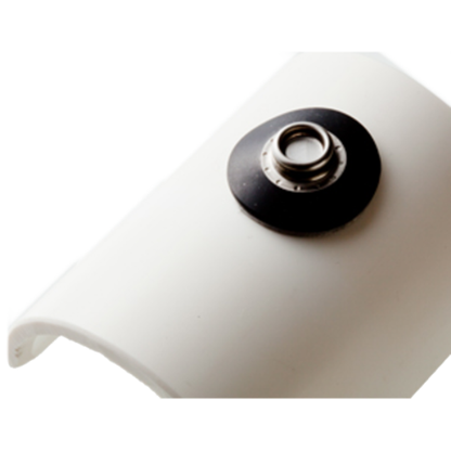 Push-button lower part on transparent rubber