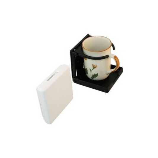 Hopfällbar drickhållare i svart plast