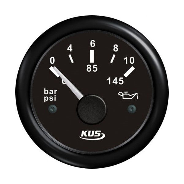 Svart oljetrycksmätare till båt