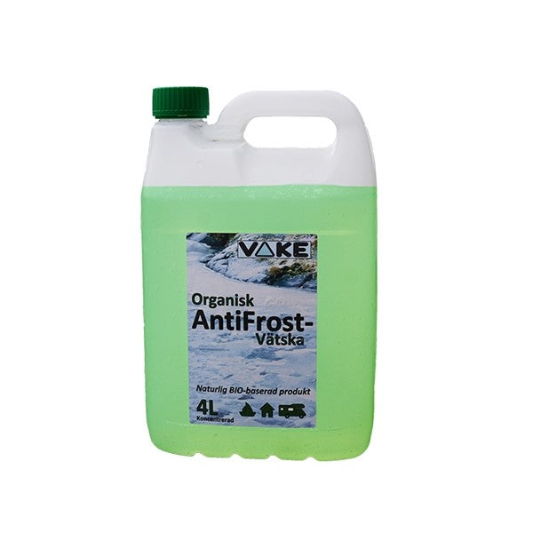Flaska med organisk antifrost vätska från VAKE