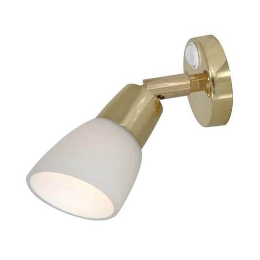 Kojlampa mässing med opalskärm 3 W LED