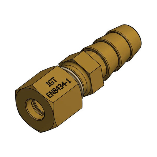 Övergång mellan kopparrör och gasolslang  