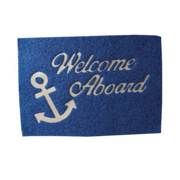 båtmatta med texten "welcome aboard"