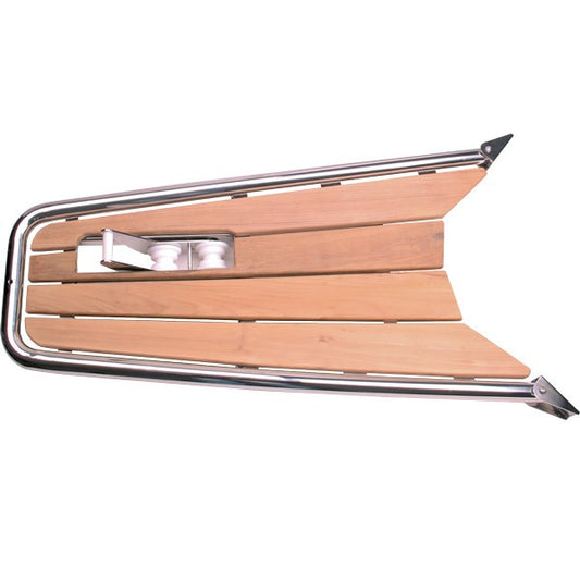 Peke i teak med ankarrulle